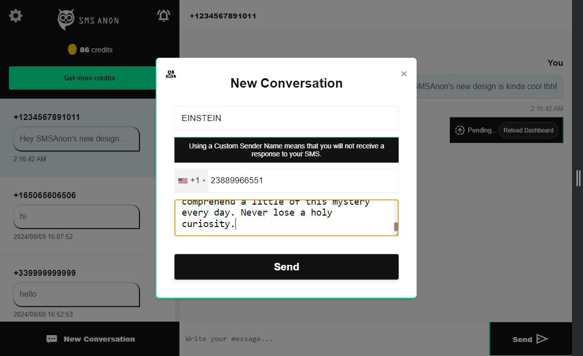 Custom Sender Names with SMSAnon